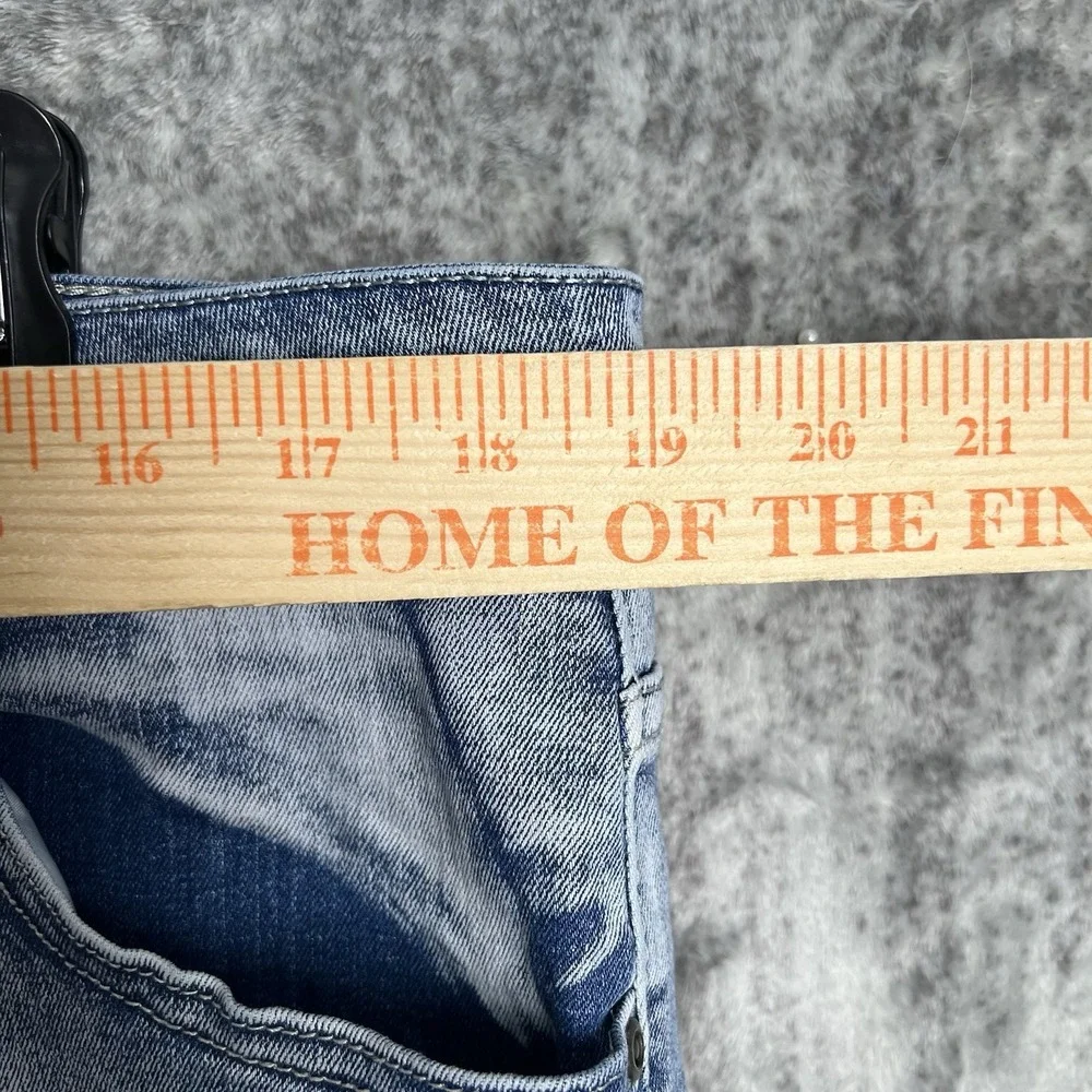 Waimea Moto Skinny Fit Jeans Men's 36x32 Blue Acid Wash Y2K Writing‎ Graffiti